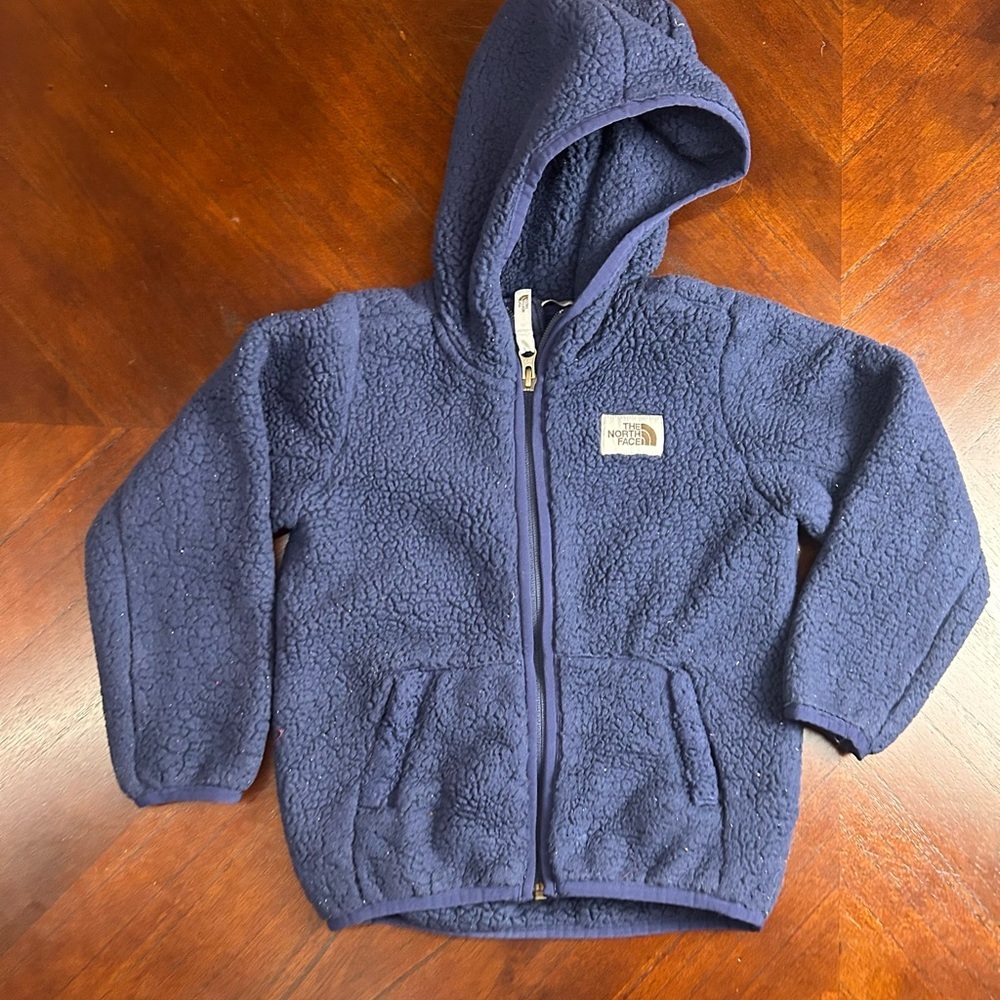 The North Face Dark Blue Hooded Fleece - Picture 2 of 8